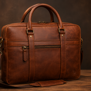 HAMMONDS FLYCATCHER Genuine Leather Office Bag for Men, 15.6 Inch Professional Brown Laptop Bag for Men, Adjustable Strap & Multi Compartments, 1 Year Warranty - Office, Travel, Daily Use
