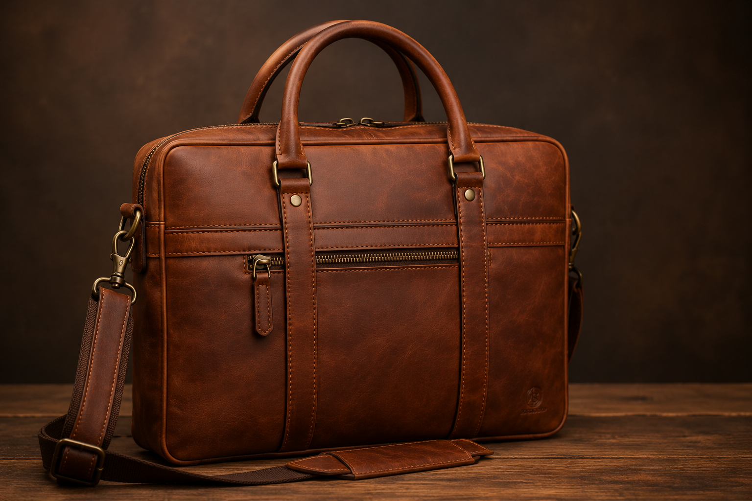HAMMONDS FLYCATCHER Genuine Leather Office Bag for Men, 15.6 Inch Professional Brown Laptop Bag for Men, Adjustable Strap & Multi Compartments, 1 Year Warranty - Office, Travel, Daily Use